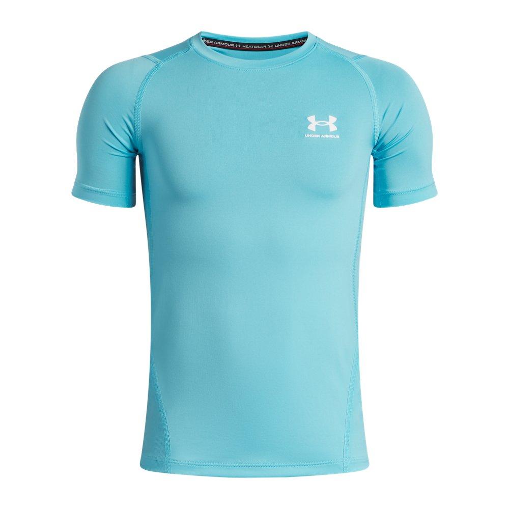 Under Armour Big Boys' HeatGear Armour Short Sleeve Shirt - Turquoise - TURQUOISE